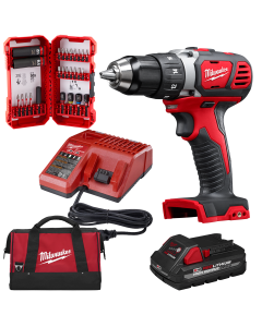 TALADRO ATORNILLADOR + BATERIA + CARGADOR + JUEGO PUNTAS + BOLSO Milwaukee