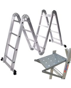 Escalera Multifunción Aluminio 4.7 Articulada 4x4 + Escalón