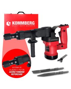 KOMMBERG MARTILLO DEMOLEDOR HEX 17MM 1050W 9 JOULES + 2 CINCELES (KB-D9EX)