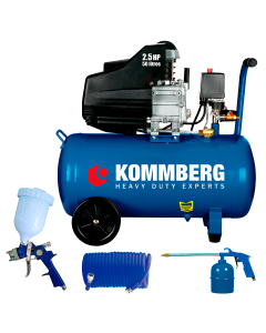 KOMMBERG COMPRESOR  ACOPLE 2.5HP X  50L + KIT 3 PIEZAS (KB-D2550K3)