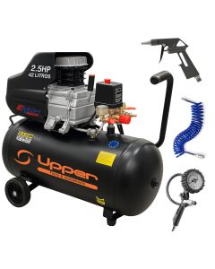 Combo Compresor Acople Upper 42l 2.5 Hp + Kit 3 Accesorios Up-d2540k3