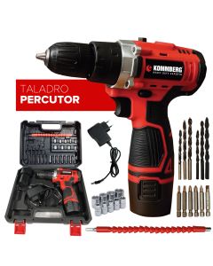 KOMMBERG TALADRO PERCUTOR INALAMBRICO 12V Bateria + Cargador