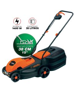 Cortadora Pasto Eléctrica 1400w 35 L Cc1400 38 Cm 3 Alturas