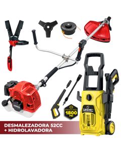Combo Desmalezadora 52cc+ Hidrolavadora 1600w 1800psi