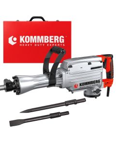 Martillo Demoledor Kommberg 60 Joules 1800 W Hex 30mm + Maletín Metálico Cincel Punta