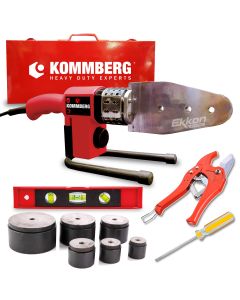 TERMOFUSORA 1500W +6 BOQ 20-25-32-40-50-63 + TIJERA + CAJ METAL (KB-TF1500M) KOMMBERG 