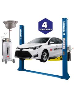 COMBO ELEVADOR HIDR 2COL 4T + RECOLECTOR DE ACEITE 70L