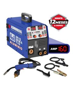 KOMMBERG SOLDADORA INVERTER MAG200 IGBT 4EN1 ALUMINIO